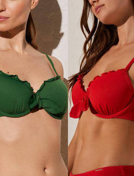 Ysabel Mora Swim Costumi Bikini GREEN ORANGINA coppa preformata 82133-82140